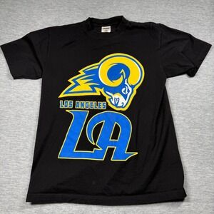 Shaka Wear T-Shirt Mens Large Black Los Angeles Rams NFL Football Graphic Cotton